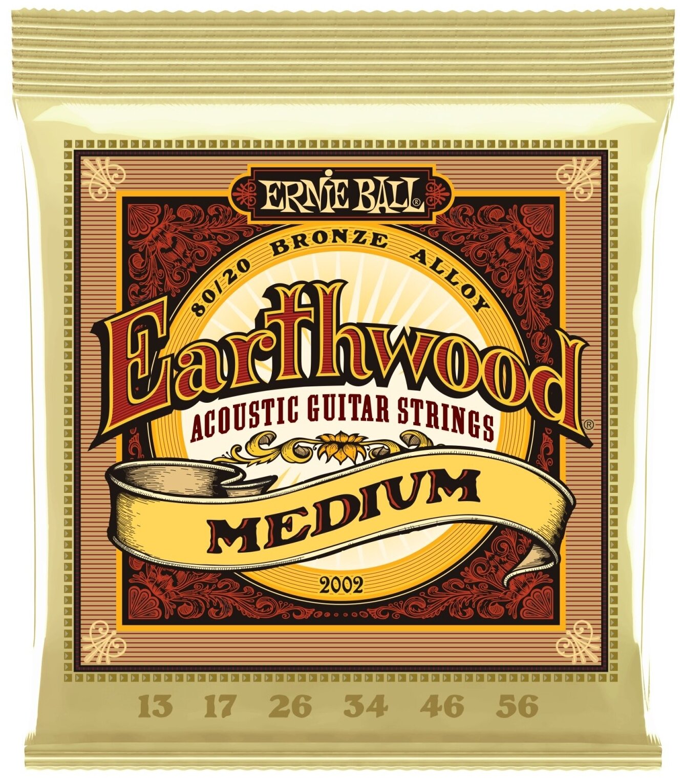 ERNIE BALL 2002 Earthwood 80/20 Bronze Medium 13-56 Струны для акустической гитары