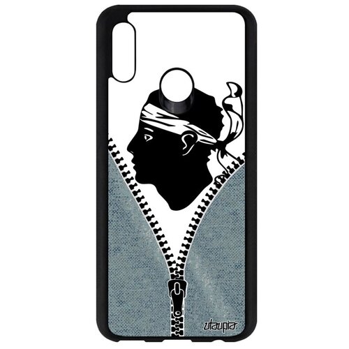 фото Защитный чехол для // huawei p smart 2019 // "флаг корсики на молнии" государственный патриот, utaupia, серый