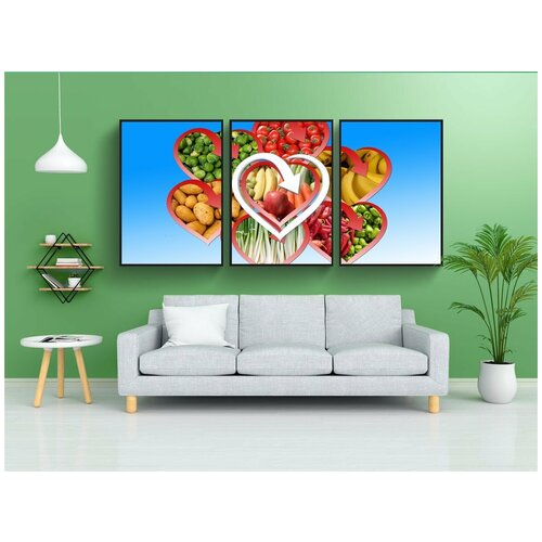 фото Набор модулных постеров для интерьера "фрукты, овощи, здоровье" 60x90 см. в тубусе, без рамки lotsprints