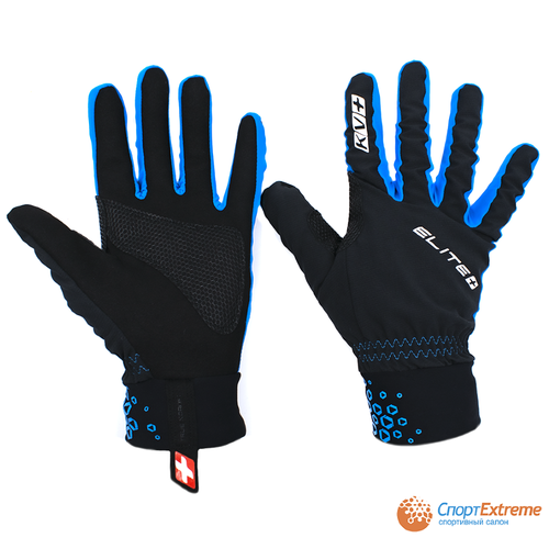 фото Перчатки kv+ elite cross country gloves black\royal 21g04.1 (l, чёрный)