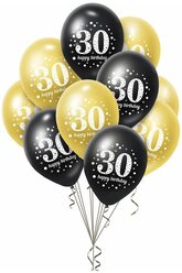 Набор воздушных шаров с рисунком юбилей 30 лет - 10шт 30см