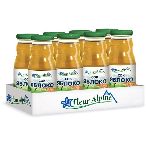 Сок Fleur Alpine Яблочный, c 4 месяцев, 0.2 л, 8 шт. в уп. сок детский fleur alpine organic яблоко гранат с 8 месяцев 0 2 л