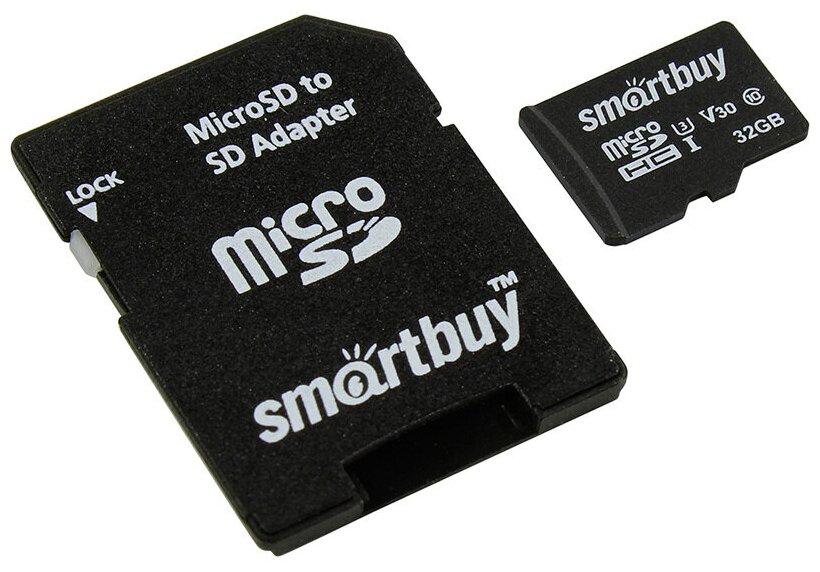 32Gb - SmartBuy MicroSD Class 10 Pro UHS-I U3 SB32GBSDCL10U3L-01 с адаптером SD (Оригинальная!)