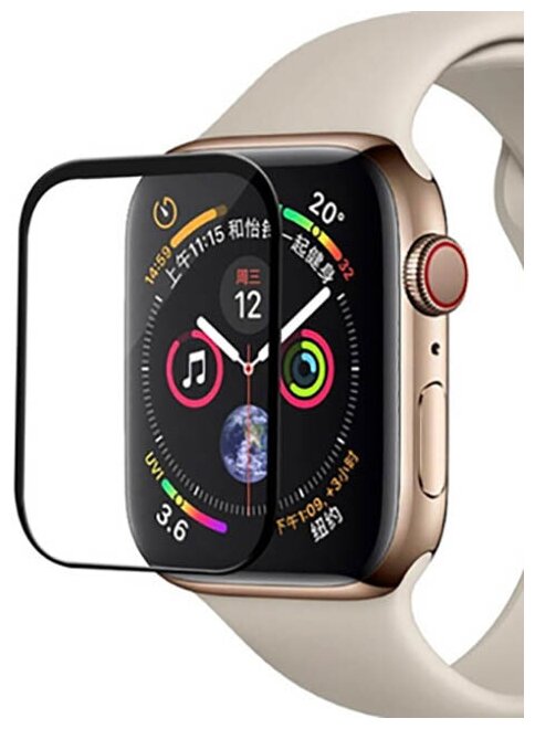 Аксессуар Защитное стекло COTEetCI для APPLE Watch 42mm 4D Steel Film Full Glue Glass Black Frame CS2216-42