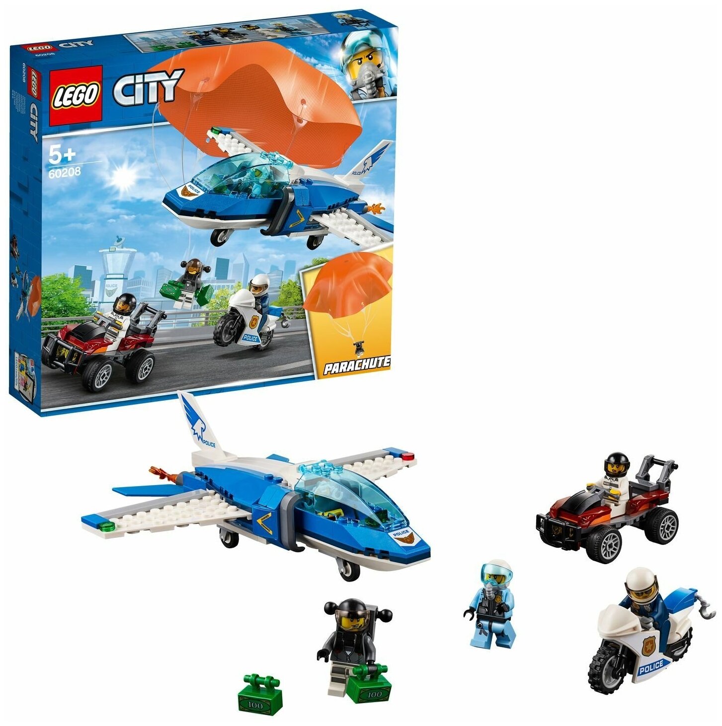 Lego City Police 60208 Воздушная полиция: арест парашютиста Конструктор - фото №2