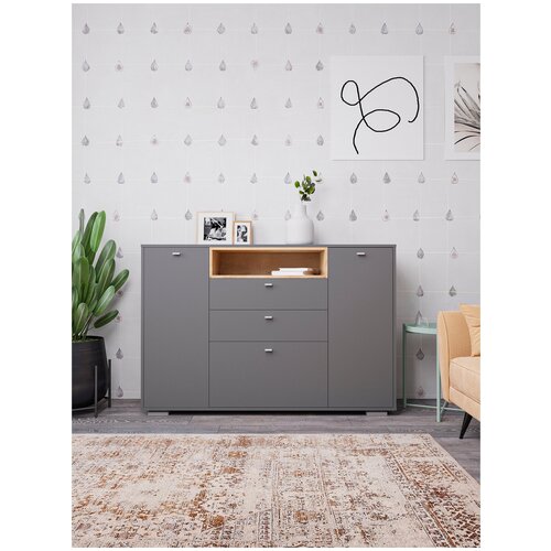 МС ланс Комод К303 дуб бунратти/ графит