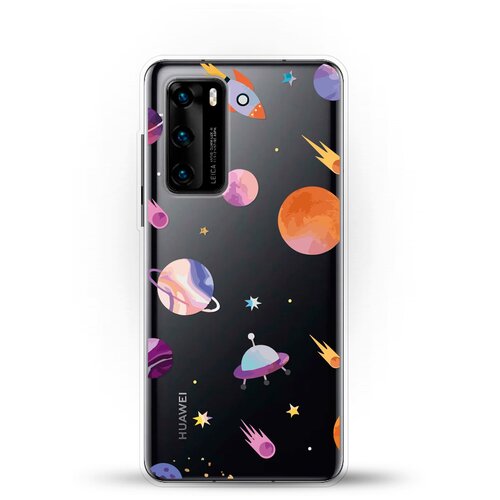 фото Силиконовый чехол узор из планет на huawei p40 andy & paul