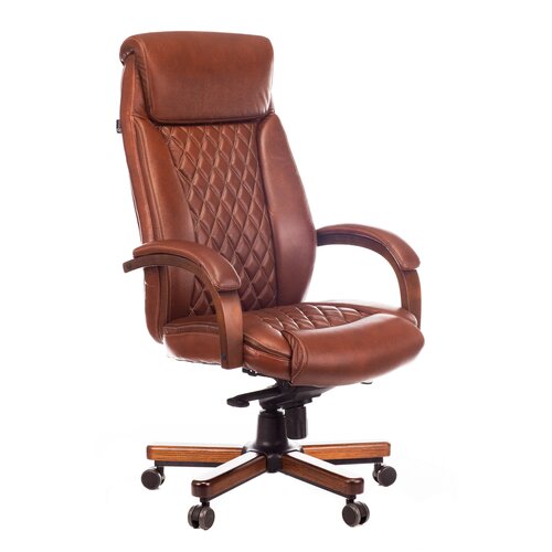 Компьютерное кресло Бюрократ T-9924WALNUT для руководителя, обивка: натуральная кожа/искусственная кожа, цвет: черный