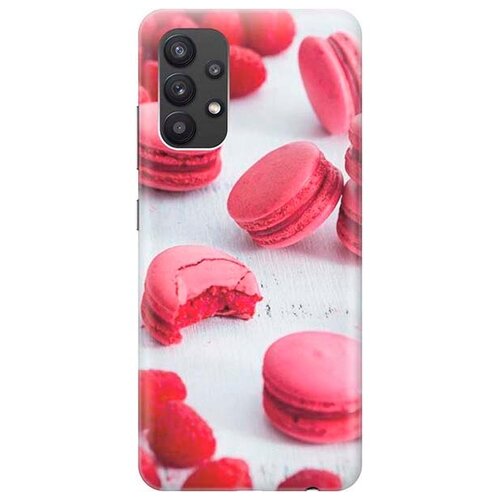 фото Ультратонкий силиконовый чехол-накладка для samsung galaxy a32 с принтом "малиновые макаруны" gosso