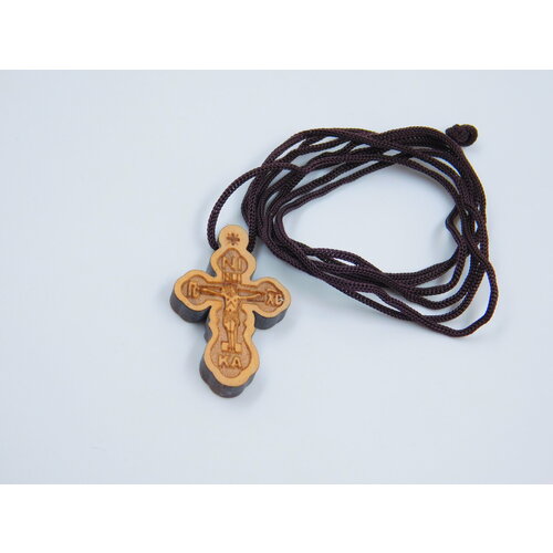 Крестик, длина 88 см, светло-коричневый