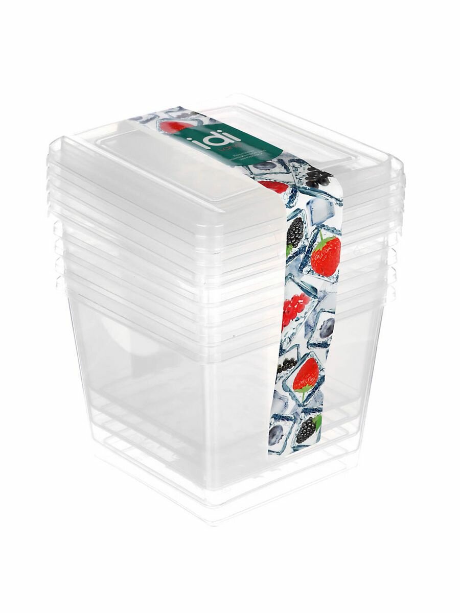Набор контейнеров для заморозки 1л 5шт, пластик - фотография № 2