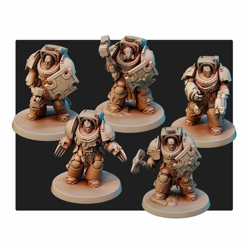 Набор фигурок терминаторы Космические волки Warhammer 40k размер 40мм