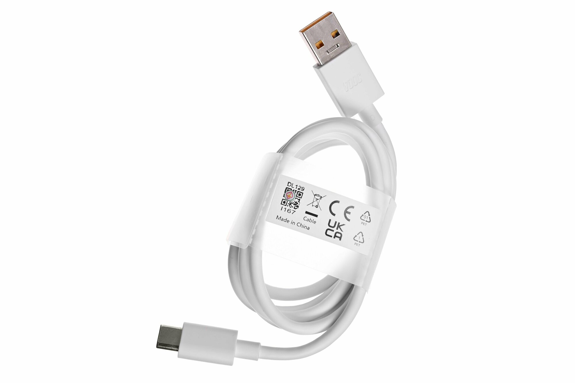 Кабель DL129 USB Type-C 5A для Realme (VOOC) (цвет: Белый)