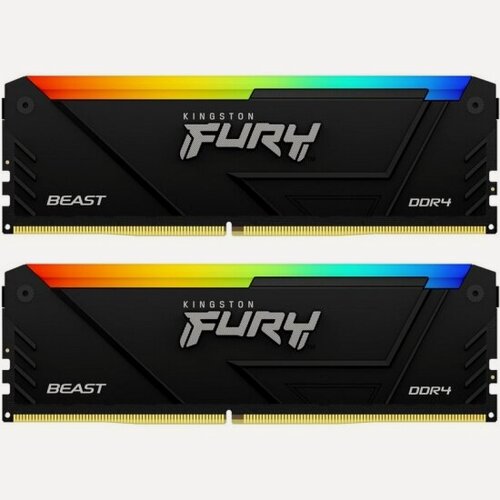 Изображение товара Оперативная память DIMM Kingston FURY Beast Black RGB XMP 16GB (8GB x2) DDR4-3200 (KF432C16BB2AK2/16)