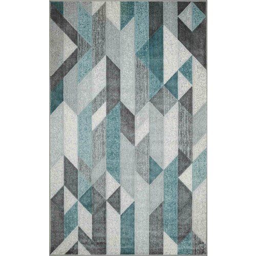 Ковер полипропилен Bright L026 100x200 см цвет голубой