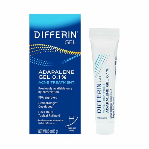 differin 0 1% adapalene treatment gel 15g tube Differin, Крем для лечения акне и прыщей, 15 гр