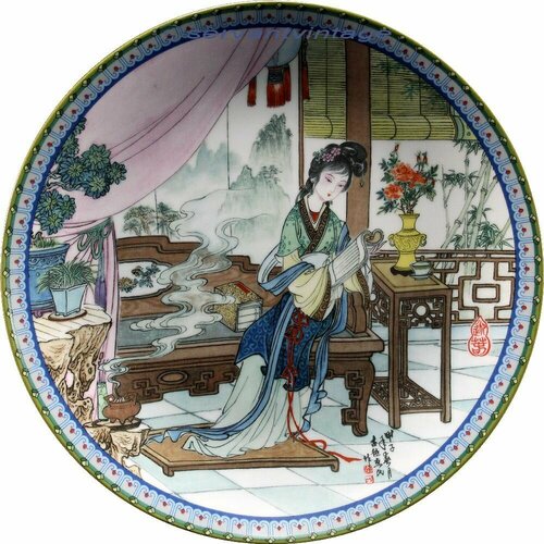 Ying-chun коллекционная декоративная настенная винтажная тарелка из серии Красавицы красного особняка