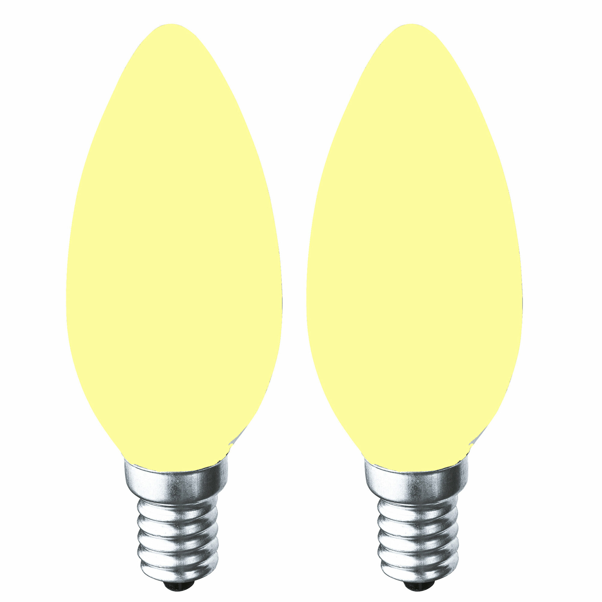 Лампочка Philips Softone Citron B35 40w 230v E14 накаливания, цветная, теплый желтый свет / 2 штуки