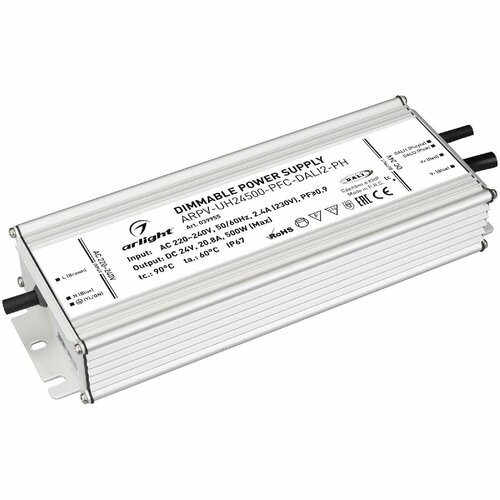 Блок питания Arlight ARPV-UH24500-PFC-DALI2-PH (24V, 20.8A, 500W, IP67) 039955