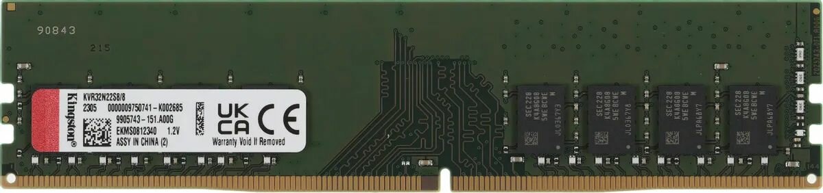 Оперативная память Kingston ValueRAM 8 ГБ DDR4 3200 МГц DIMM CL22 KVR32N22S8/8 - фото №18