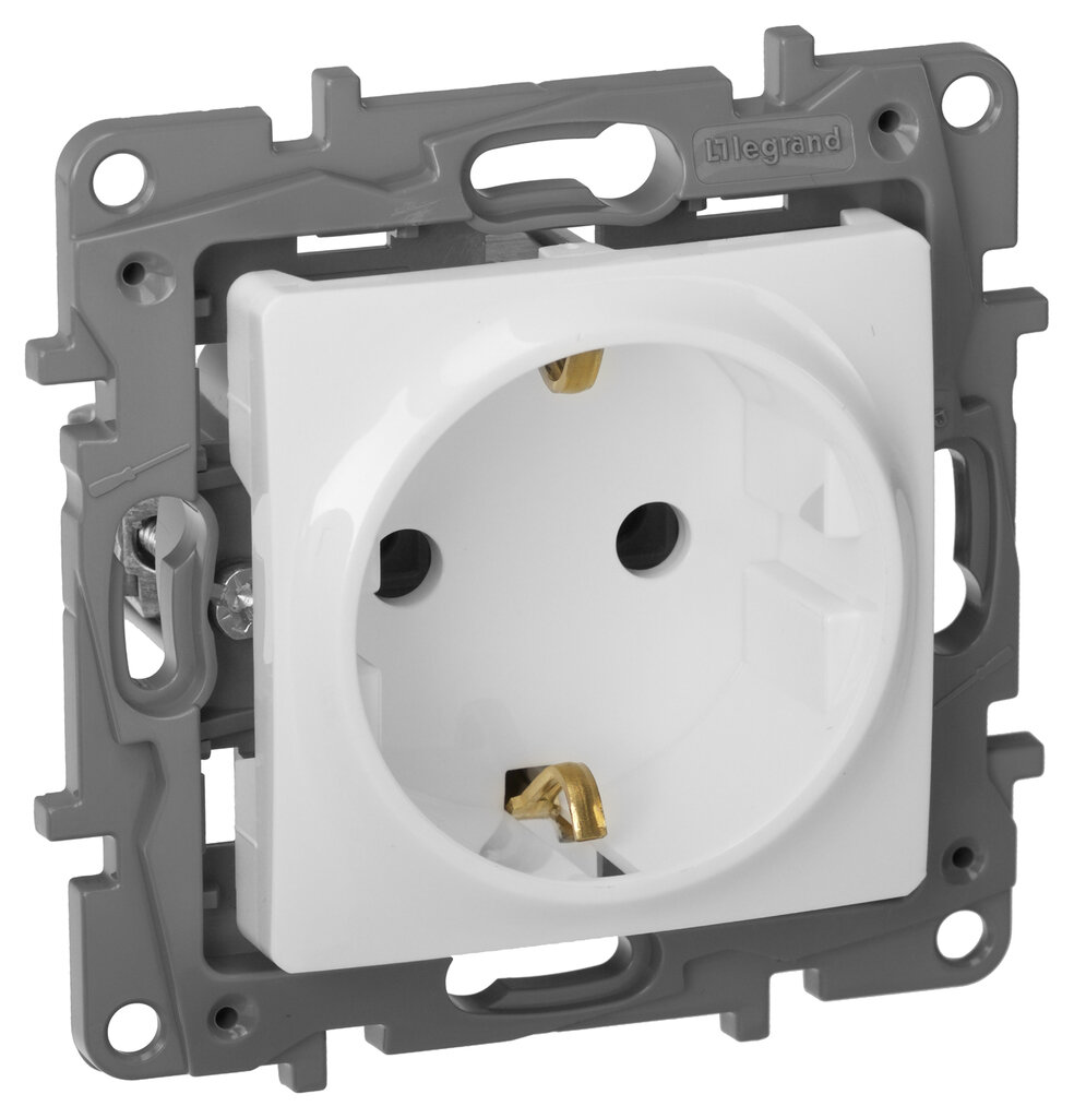 Розетка 1гн с З/К с/у белый винт. клем. механизм 16А Etika Legrand 672221