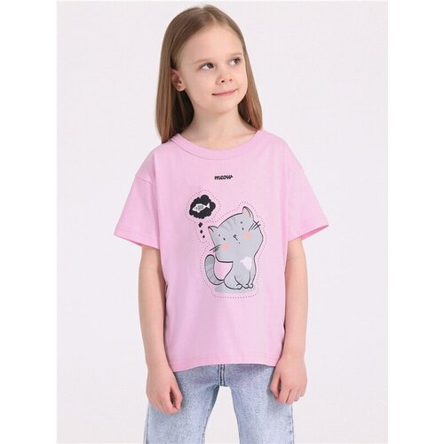 Футболка Апрель, размер 60-116, черный, розовый футболка апрель размер 60 116 розовый черный
