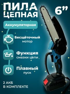 фото Пила аккумуляторная "Бесщеточная" с автоматической подачей масла