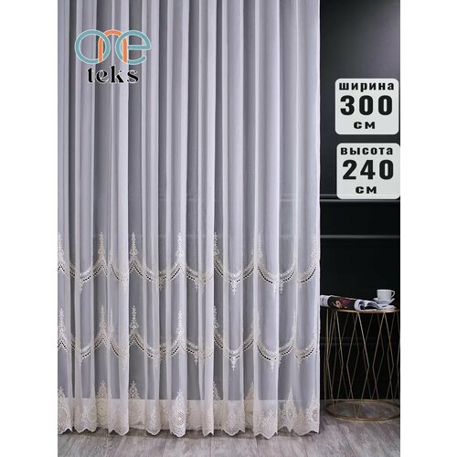 Тюль бамбук с вышивкой 300x240 3948₽