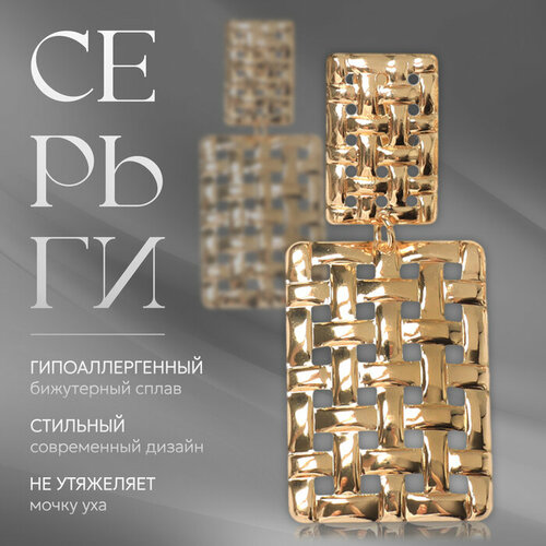 фото Серьги клипсы queen fair, золотистый qf