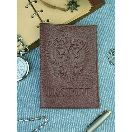 Обложка для паспорта LeatherStyle, кориченвый