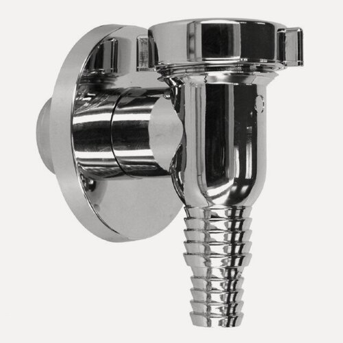 Изображение товара Клапан обратный для стиральной машины угловой со штуцером хром