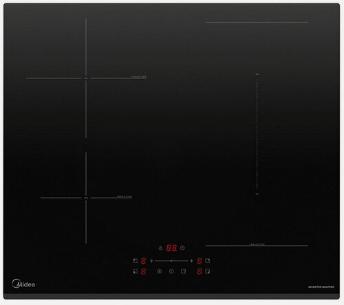 Изображение товара Электрическая варочная панель Midea MIH65783F 59 см, 4 конфорки стеклокерамика, черный