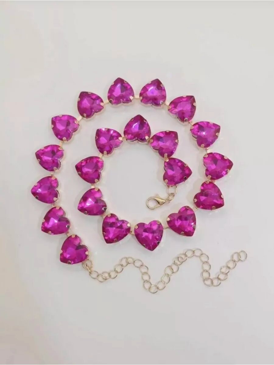 Чокер, длина 49 см, розовый — фото 1