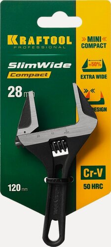 Изображение товара Разводной ключ KRAFTOOL SlimWide Compact,120/28 мм (27266-15)