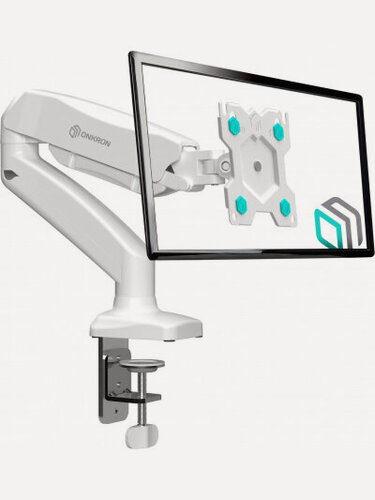 Изображение товара Кронштейн для монитора Onkron G80W, настольный, поворот и наклон верт. перемещ, белый