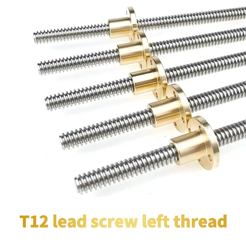Ходовой винт T12 левая резьба нержавеющая сталь Picth 2mm lead 2mm 500mm