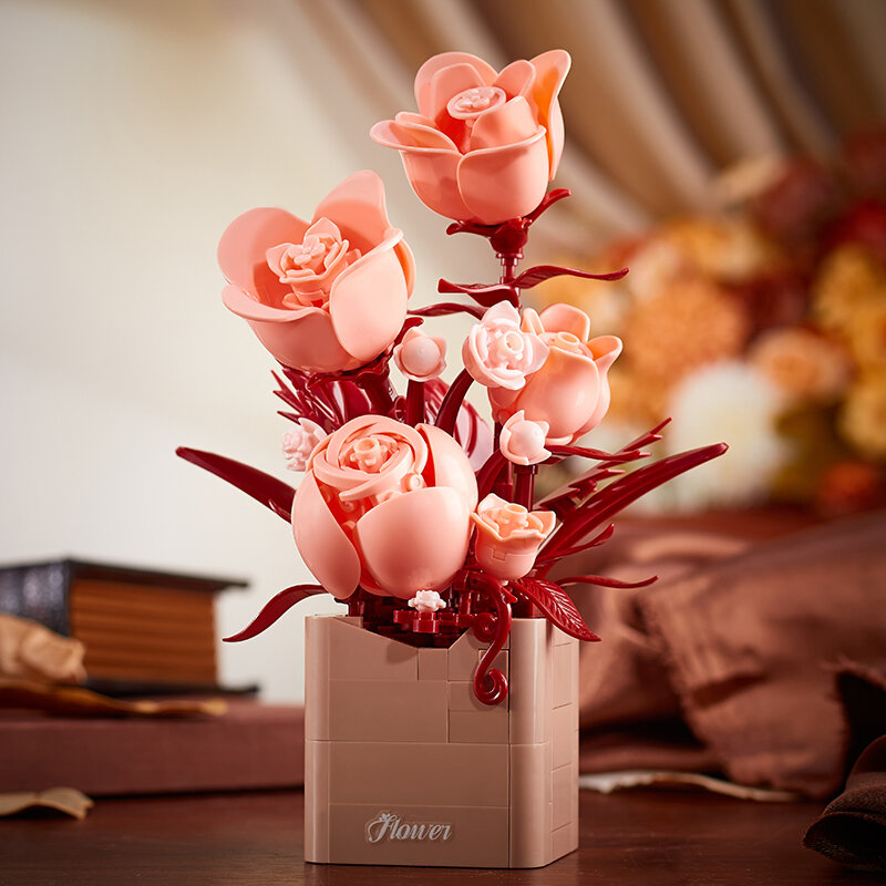 Конструктор 3D из миниблоков Balody Вечные Цветы в Вазе, 289 деталей - BA16916