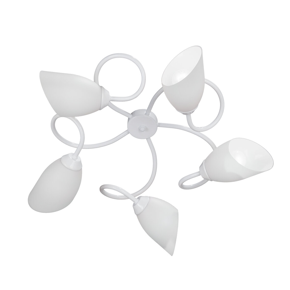 Люстра потолочная Vitaluce V3396/5PL  5 ламп 15м2 Е14 макс. 40Вт цвет белый глянцевый плафон пластик.