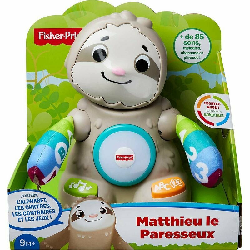 Fisher-Price Linkimals Matthieu Le Paresseux / Интерактивная Электронная Обучающая Танцам Игрушка-ленивец, Подходящая Для Детей Старше 9 Месяцев-11-3