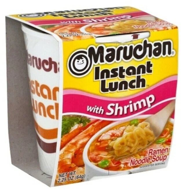 Лапша быстрого приготовления Maruchan со вкусом креветки 64 г, США — фото 1