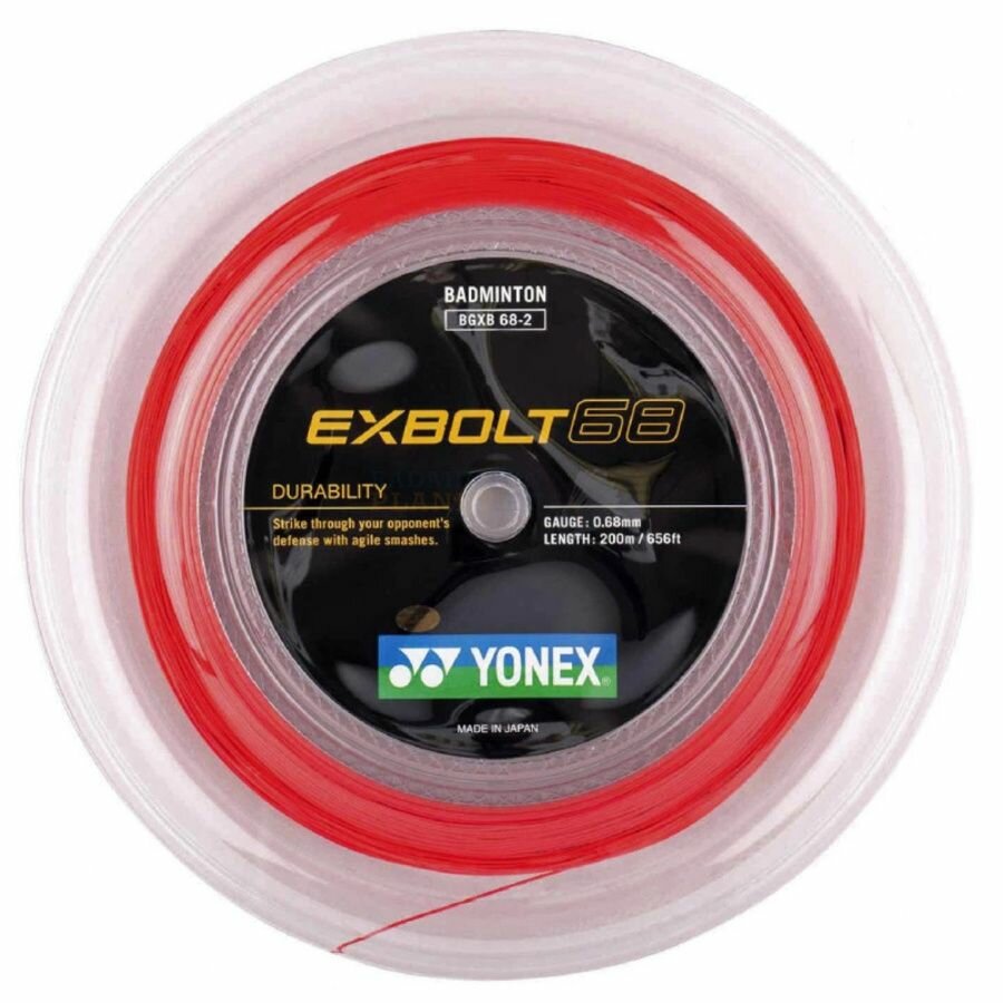 Бадминтонная струна YONEX Exbolt 68 "Flash Red", мультиволокно, 200 метров, 0.68 мм