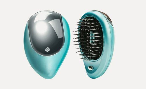 Изображение товара Электрическая мини-расческа MyPads массажная портативная ионная для выпрямления волос (Голубой)