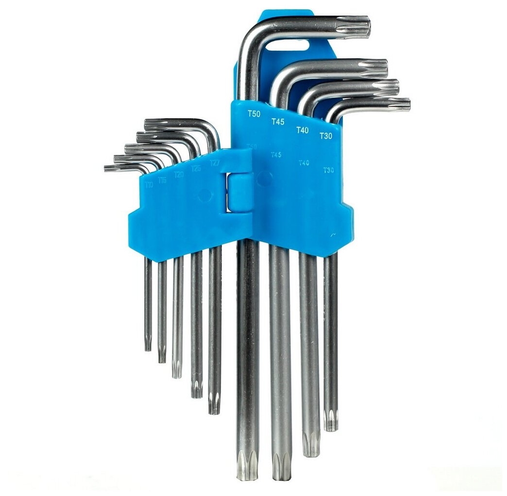 Набор шестигранных длинные TORX ключей Smartbuy SBT-TSL-9 9 штук: T10, T15, T20, T25, T27, T30, T40, T45, T50