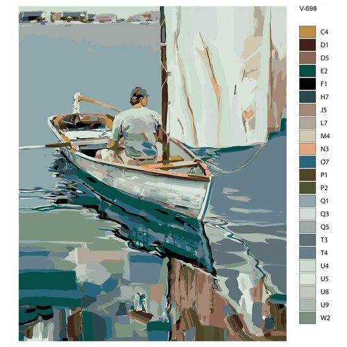 Картина по номерам V-698 Человек в лодке, 60x80 см картина по номерам человек муравей 60x80 см