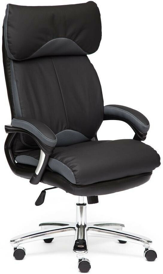 Кресло компьютерное Tetchair GRAND экокожа ткань черный серый