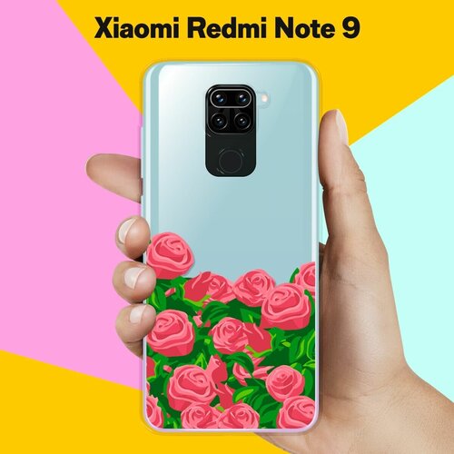 Силиконовый чехол Розы на Xiaomi Redmi Note 9 силиконовый чехол на xiaomi redmi note 9 сяоми редми ноут 9 с 3d принтом swan swim ring прозрачный