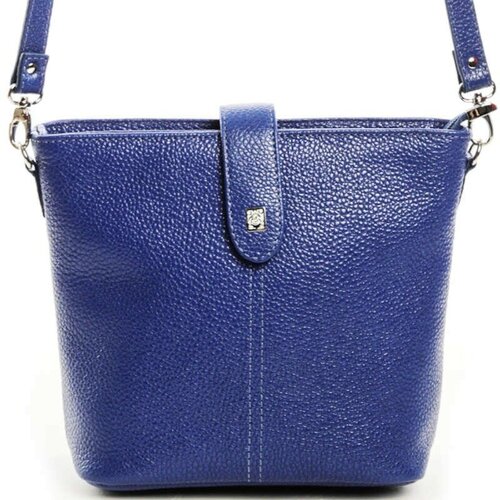 фото Сумка шарпей, натуральная кожа, синий