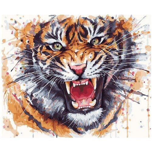 Картина по номерам Оскал тигра 40х50 см Hobby Home картина по номерам медвежий оскал 40х50 см