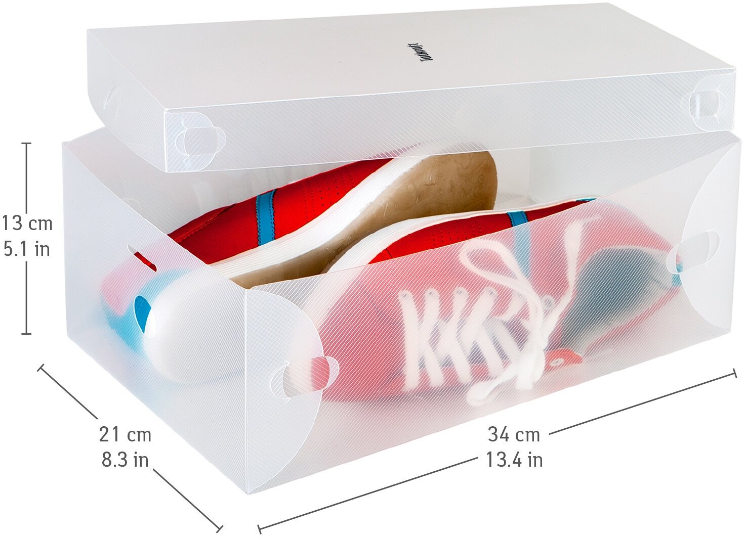 Коробки для хранения обуви Tatkraft GLASGOW, набор 10 шт , 34 х 21 х 13