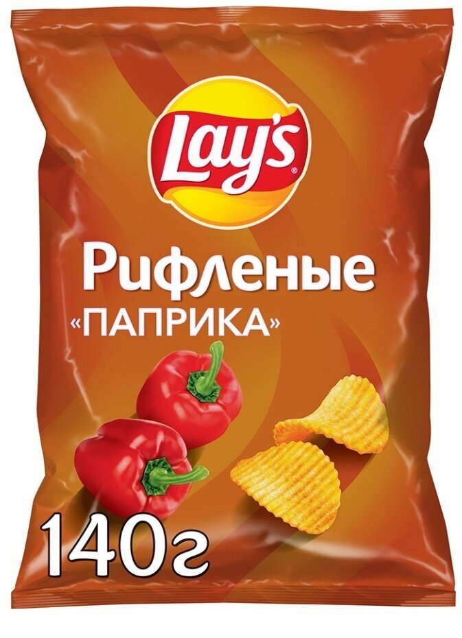 Чипсы картофельные Lay's Рифленые Паприка 140г